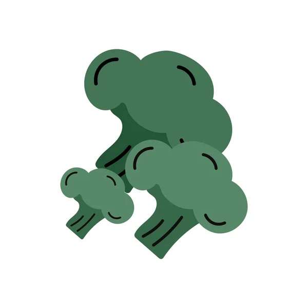 Icono Brócoli Estilo Dibujos Animados Moda — Vector de stock