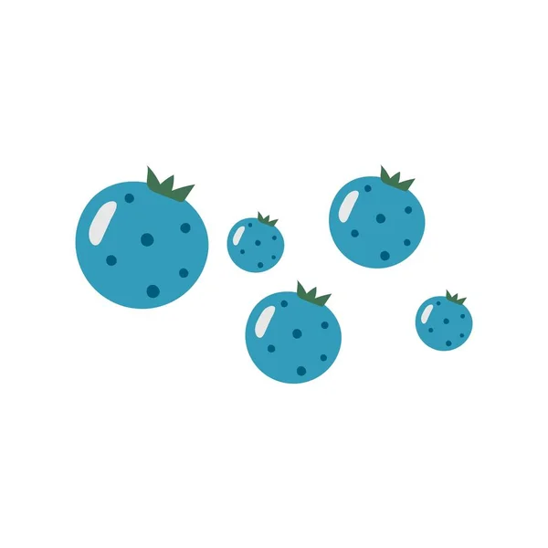 Joli Fruit Été Aux Bleuets Isolé Sur Fond Blanc Illustration — Image vectorielle