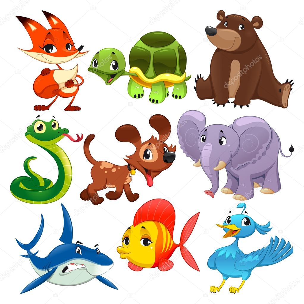 Set of animals.