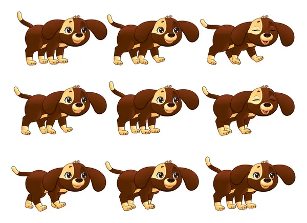 Hond wandelen animatie. — Stockvector