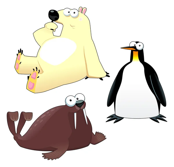 Polar animals. — Stock Vector