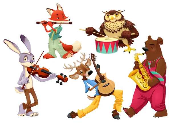 Musiciens animaux — Image vectorielle