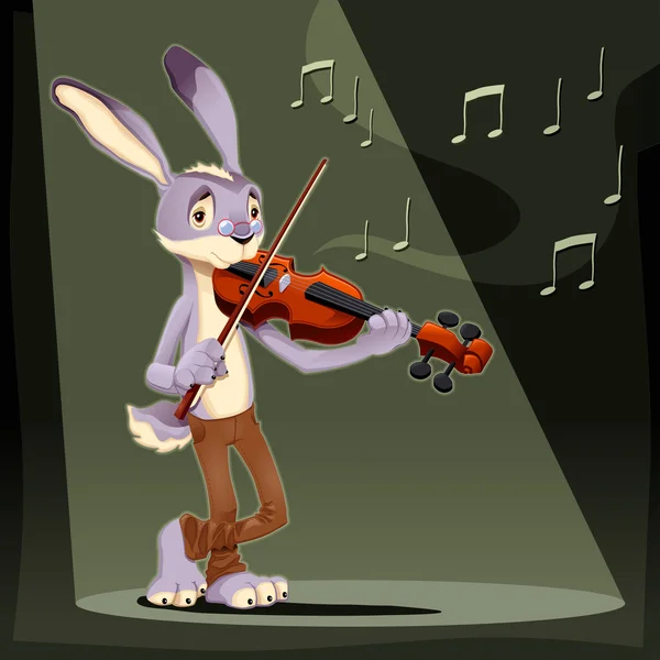 Müzisyen tavşan. — Stok Vektör