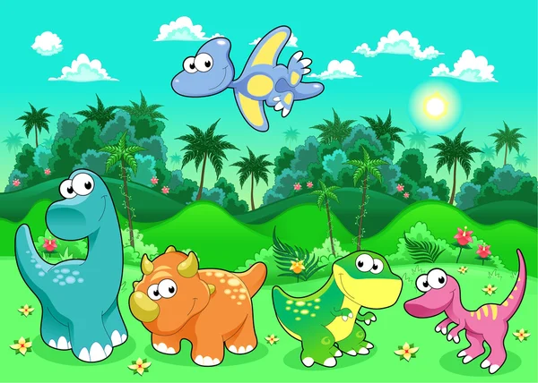 ormanda komik dinozorlar.