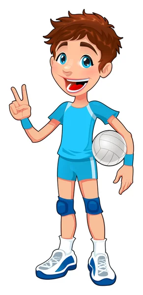 Jeune joueur de volley . — Image vectorielle