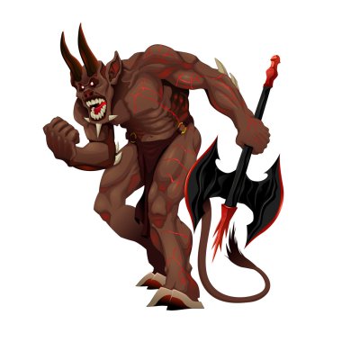 Angry demon. clipart