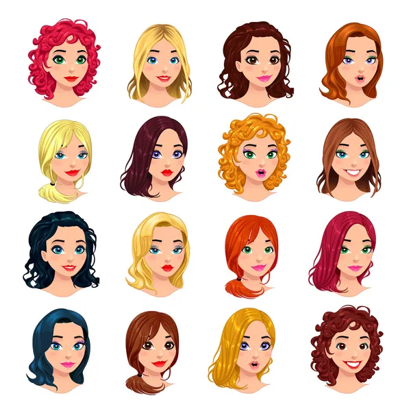 Fashion female avatars. — Stock Vector