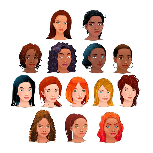 Vector isolated avatars. — Stock Vector