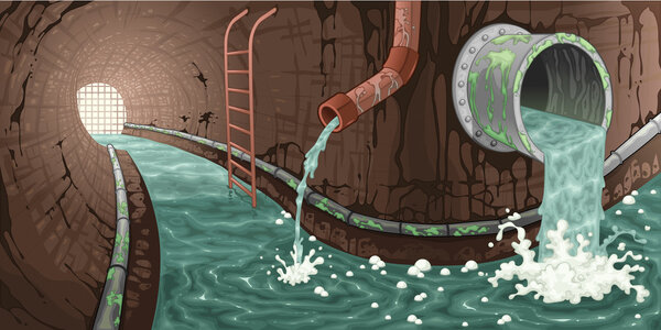 Inside the sewer. 