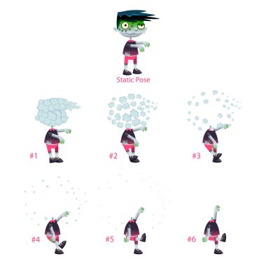 kafa patlama ile zombi animasyon.