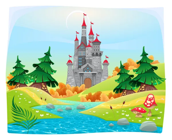 Ortaçağ Kalesi, mitolojik yatay.