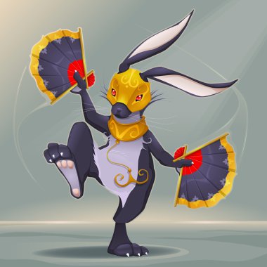 gizemli hare hayranları onun elinde dans ediyor.