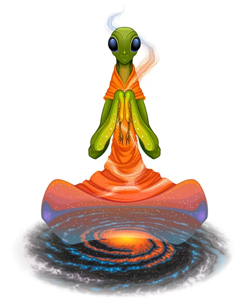 Praying Mantis Galaxy Vector Illustration — Stock Vector