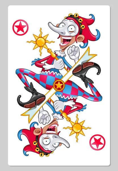 Cartoon Joker Playing Cards Vector Illustration — ストックベクタ