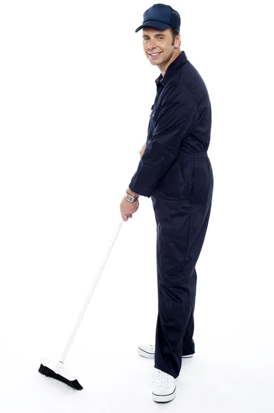 Professional cleaner wiping the floor — Stock Photo, Image