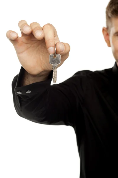 Cropped up of man offering key — Stock Photo, Image