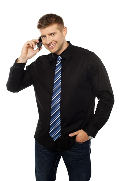 Cheerful businessperson communicating — Stock Photo, Image