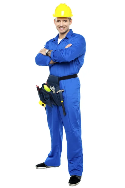 Portrait of confident smart construction worker — Stock Photo, Image