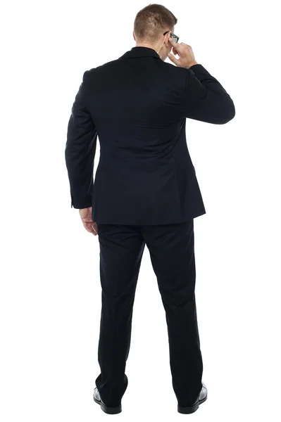 Back pose of young male security person — Stock Photo, Image