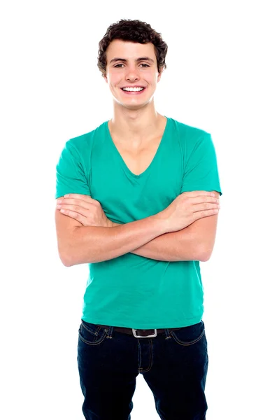 Poloviční délka portrét stylové ležérní mladý muž — Stock fotografie