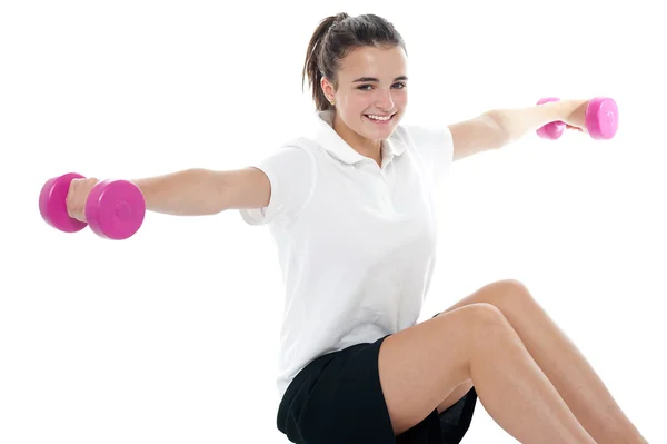 Saludable ejercicio fitness caucásico adolescente —  Fotos de Stock