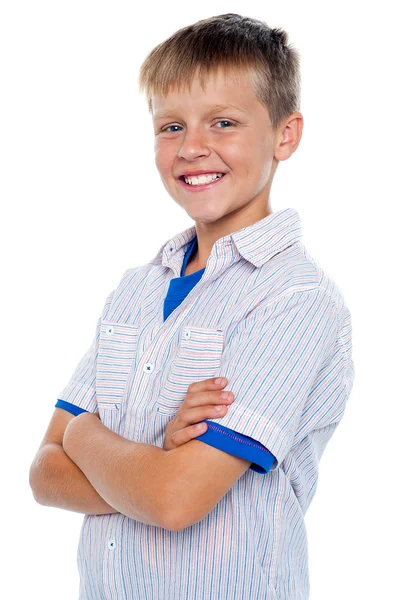 Handsome confident kid posing in style — Stock Photo, Image