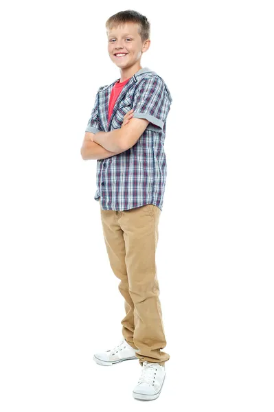 Confident young casual 12 years old boy Stock Photo