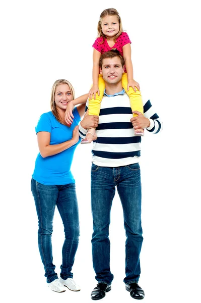 Family portrait on a white background — Stock Photo, Image