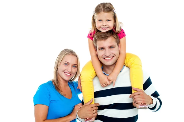 Photo of a cheerful family enjoying Stock Image