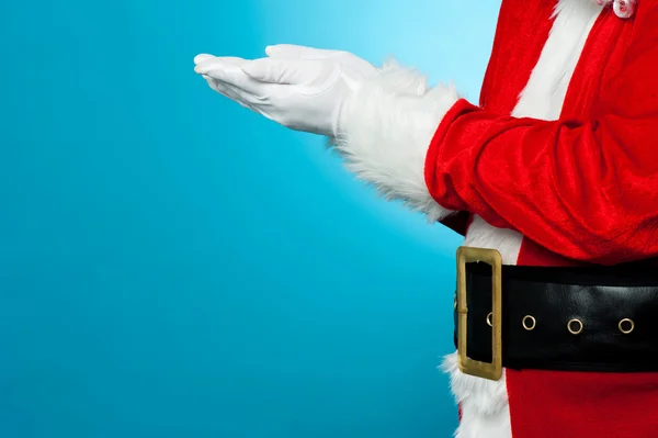 Close up of open palms of Santa Claus — Stock Photo, Image