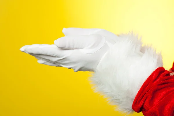 Close up de palmas abertas de Papai Noel — Fotografia de Stock