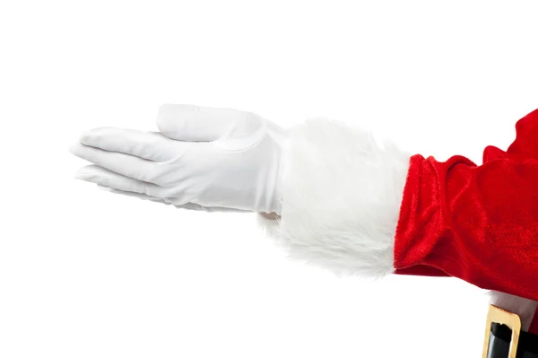 Closeup shot of open palms of Santa — Stock Photo, Image