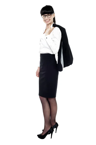 Full length portrait of stylish corporate lady — Stock Photo, Image