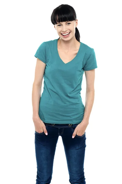 Middle aged smiling woman in casual wear Royalty Free Stock Photos