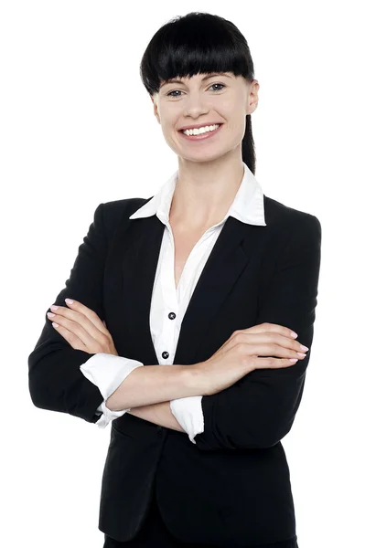 Портрет впевненої бізнес-леді посміхається — стокове фото