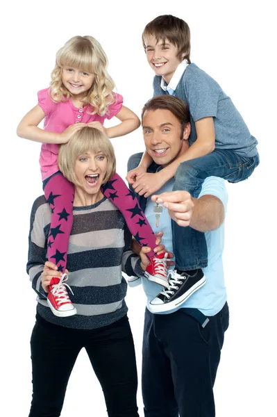 Kids having a good time with their parents — Stock Photo, Image