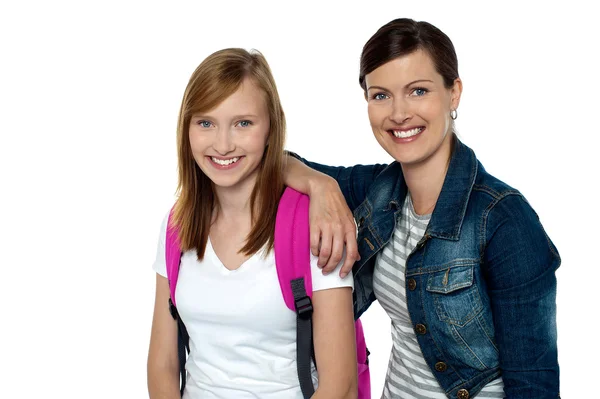 Senior en junior college collega 's — Stockfoto