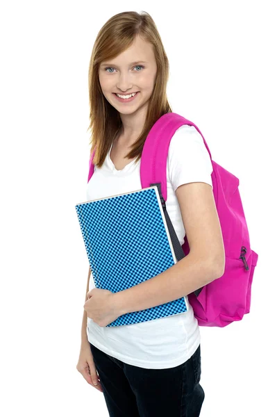 Profile shot of a beautiful young college student — Stock Photo, Image