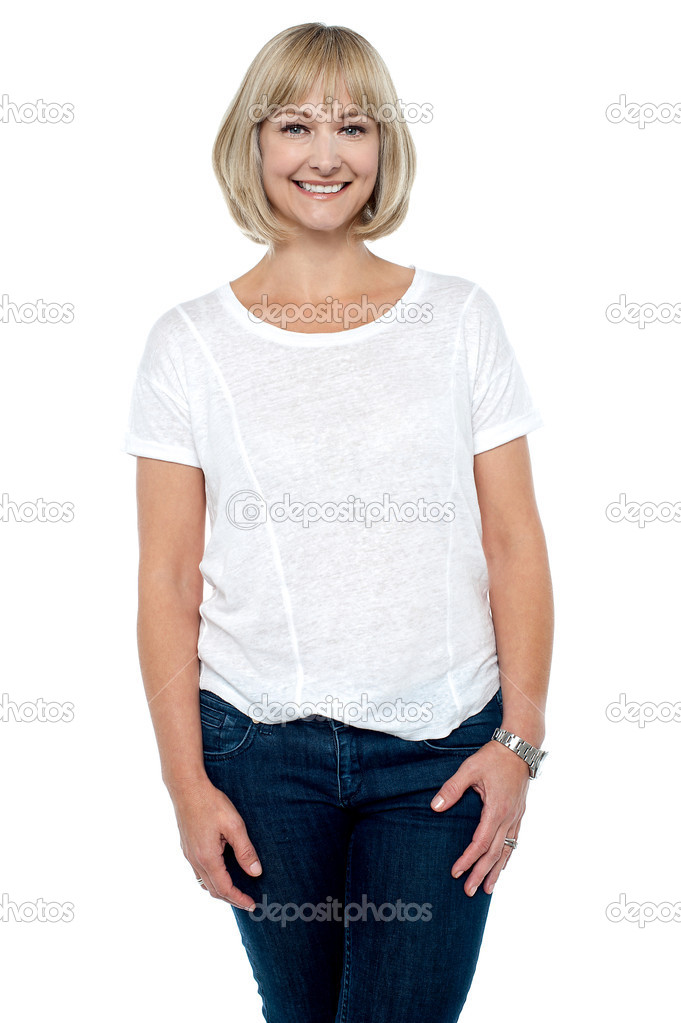 Casual portrait of fashionable caucasian woman