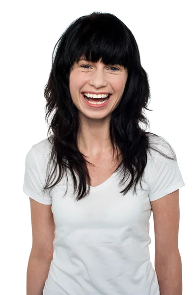 Studio photo de belle femme souriante — Photo