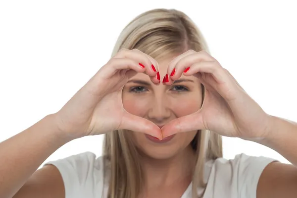 Love and compassion of cute teenage girl — Stock Photo, Image