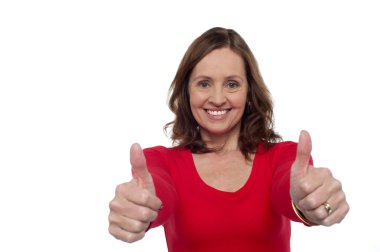 Zamanı sevinmek için thumbs up