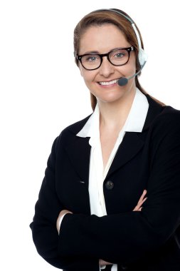 Müşteri Destek executive güvenle poz