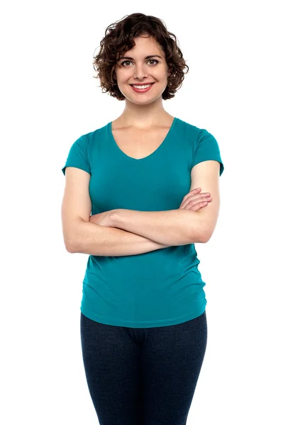 Cheerful girl posing casually — Stock Photo, Image