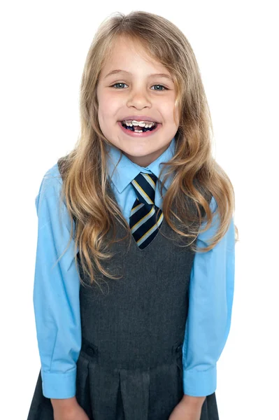 Menina da escola alegre — Fotografia de Stock