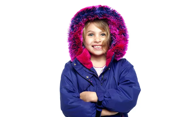 Leuk meisje winter portret — Stockfoto