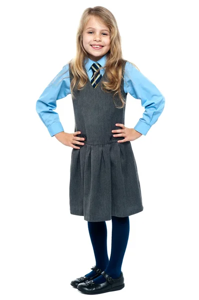 Portrait of a cute little schoolgirl — Stock Photo, Image