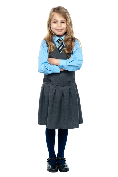Portrait of a cute little schoolgirl — Stock Photo, Image
