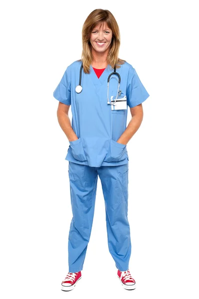 Lovely medical expert with hands in pocket — Stock Photo, Image