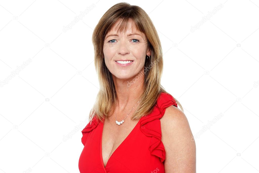 Attractive middle aged smiling woman